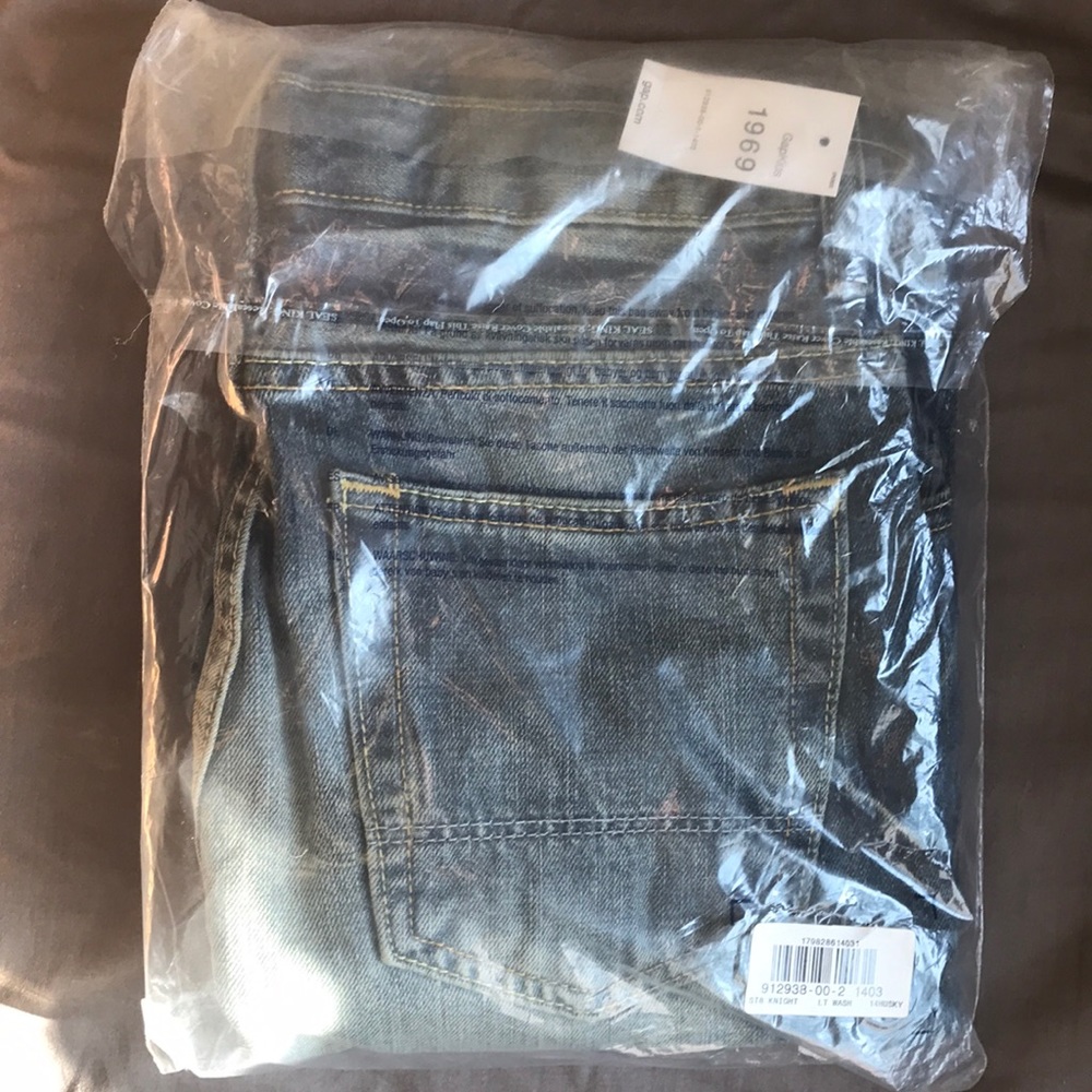 Straight blue jeans